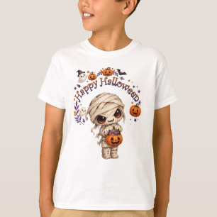 T-shirt Mignon Mummy Halloween Épouvantable Fête Enfants