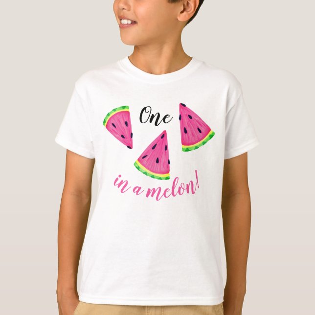 T-shirt Mignon numéro un dans un melon pastèque filles (Devant)
