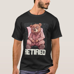T-shirt Mignon Ours à la Retraite Dessin Animé Graphique p