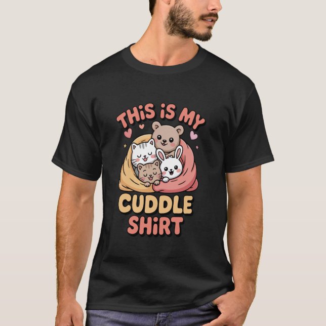 T-shirt Mignon Ours de Chat Lapin C'est Mon Câlin (Devant)