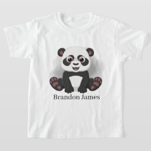 T-shirt mignon panda ours ajouter un nom unisexe pour enfa