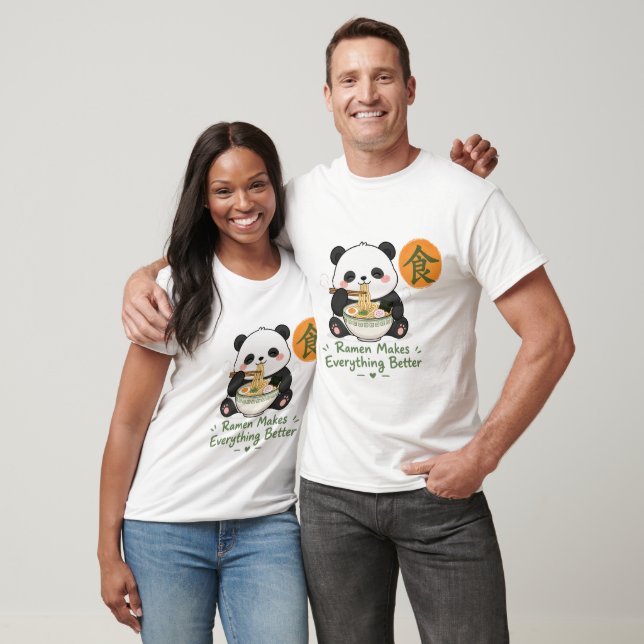 T-shirt Mignon Panda Ramen – Kawaii Panda mangeant du Rame (Unisexe)