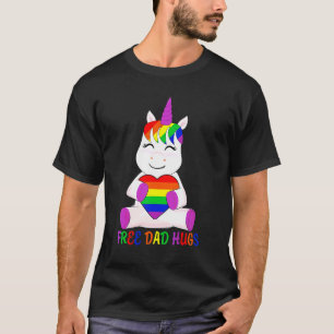 T-shirt Mignon Papa Gratuit Accrocs Unicorn Gay pride Mois