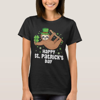 T-shirt Mignon paresseux irlandais suspendu au trèfle de l