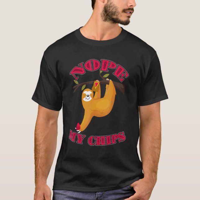 T-shirt Mignon Paresseux Non Mes Frites (Devant)