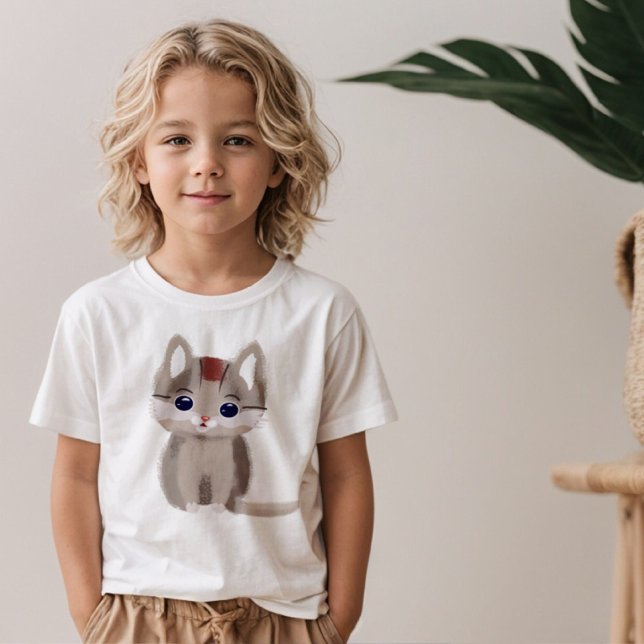 T-shirt Mignon petit chaton simpliste (Créateur téléchargé)