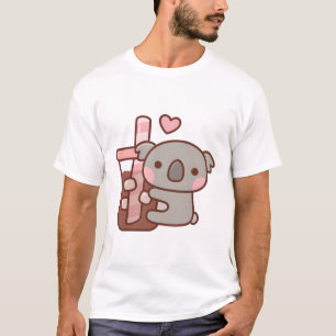 T-shirt Mignon petit ours koala serrant un café glacé