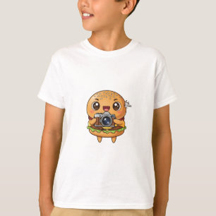 T-shirt Mignon Photographe De Burger Kawaii Enfants