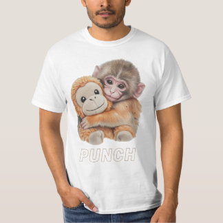 T-shirt Mignon Poing Bébé Singe Câlin Peluche Poing