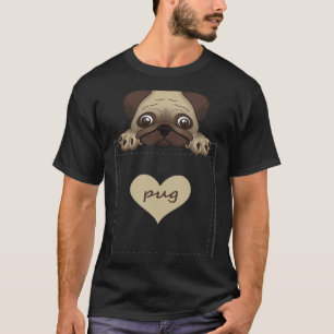 T-shirt mignon poulain imprimé dans la poche hommes femmes