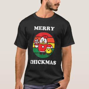 T-shirt Mignon poulet joyeux Chickmas Noël bébé poussin Fa