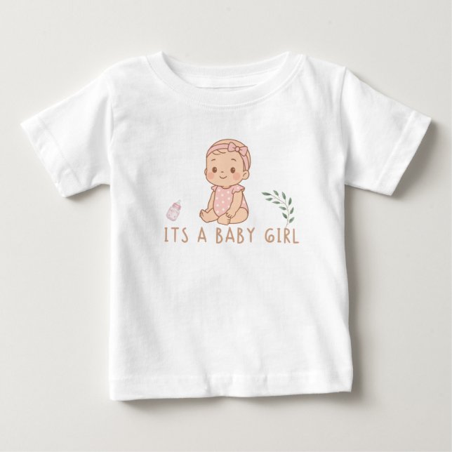 T-shirt mignon pour bébé fille – Doux et élégant (Devant)