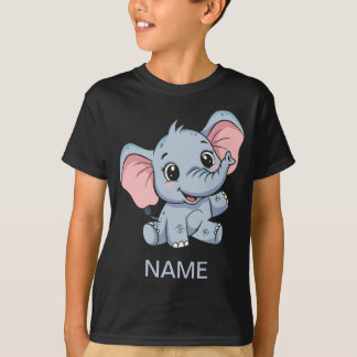 T-shirt mignon pour enfants avec éléphant de dessi