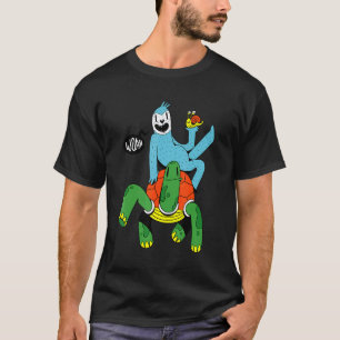 T-shirt mignon pour enfants avec paresseux tortue