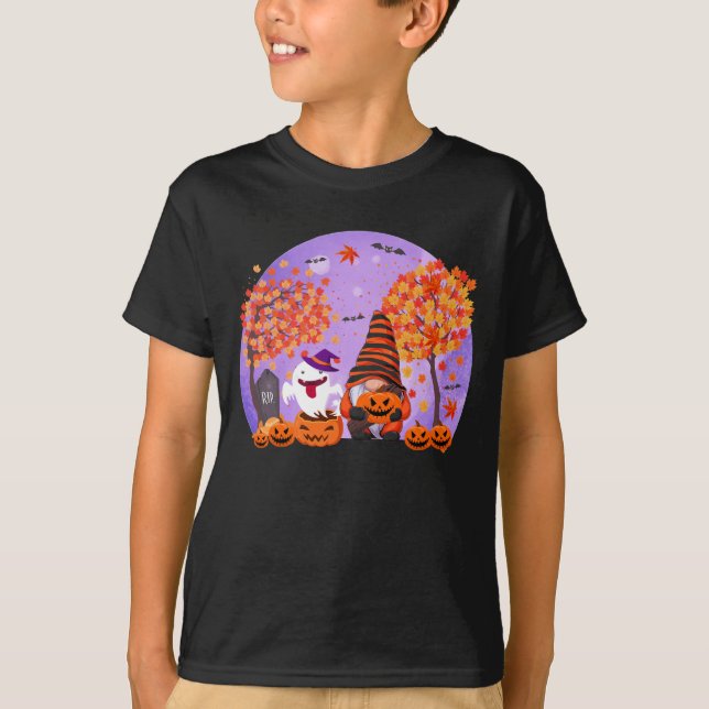 T-shirt mignon pour garçon avec gnome et fantôme p (Devant)