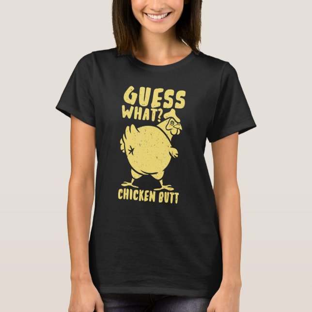 T-shirt Mignon poussin devinez quoi poussin derrière poule (Devant)