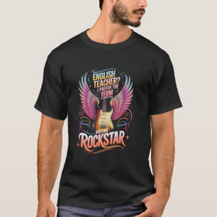 T-shirt Mignon professeur d'ANGLAIS ÉCRITURE ROCKSTAR Arts