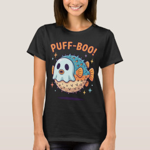 T-shirt Mignon Puff-Boo Poisson-globe Fantôme Halloween Ka