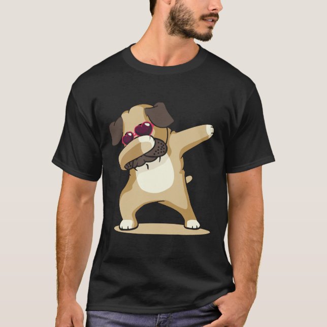 T-shirt Mignon Pug Dabbing Classique  731 (Devant)
