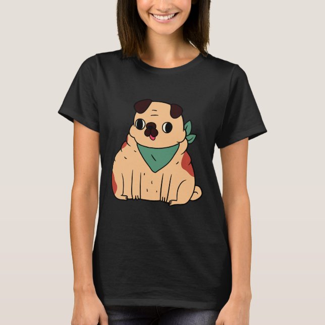 T-shirt Mignon Pug Joufflu Classique  647 (Devant)