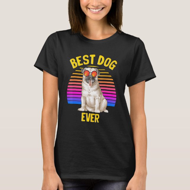 T-shirt Mignon Pug Meilleur Chien Chiot (Devant)