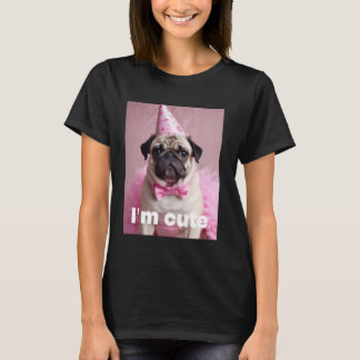 T-shirt Mignon Pug Rose