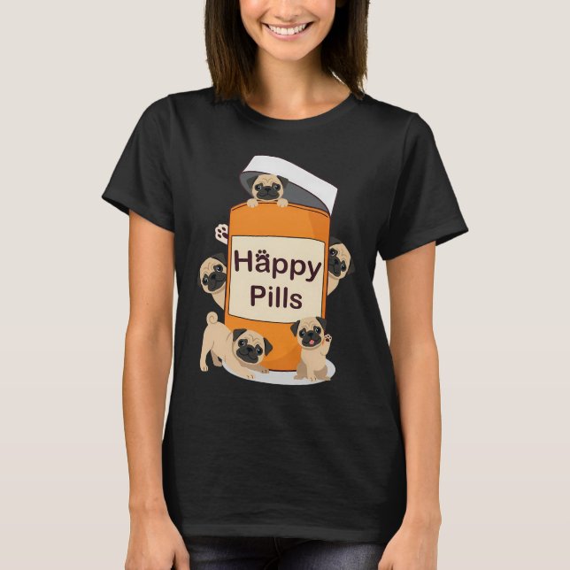 T-shirt Mignon Pug (Version debout Ver. 2) (Devant)