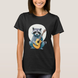T-shirt Mignon Raton Laveur Drôle Jouant Du Rock N Roll Gu