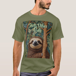 T-shirt Mignon rétro boho drôle vibes de paresseux uniquem