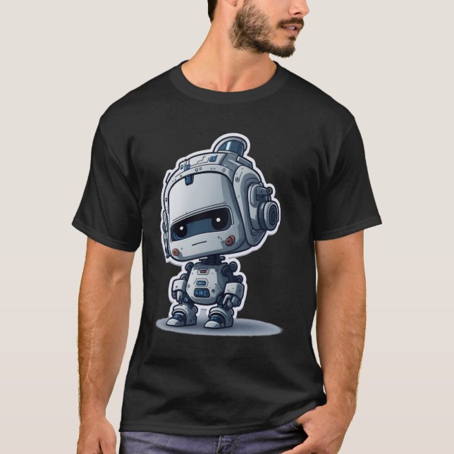 T-shirt mignon robot caricature (Devant)