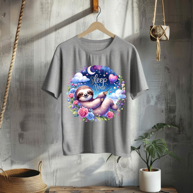 T-shirt Mignon Sloth Mode Sommeil Ciel Nocturne (Créateur téléchargé)