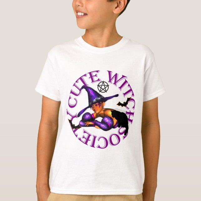 T-shirt mignon sorcière société ruiner ou traiter (Devant)