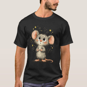 T-shirt Mignon Souris Étoilée Confuse Illustration De Dess