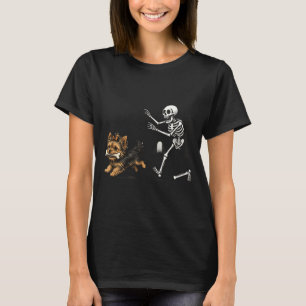 T-shirt Mignon squelette drôle poursuivant les amoureux de