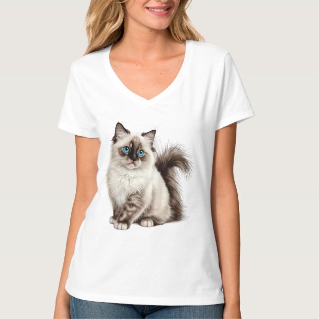 T-shirt Mignon Tee Chat Maman Chat Papa Chat (Devant)