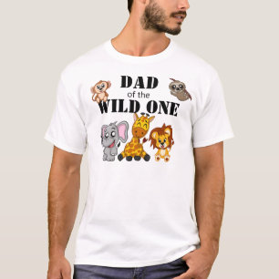 T-shirt Mignon Wild One Jungle Safari Animal Papa