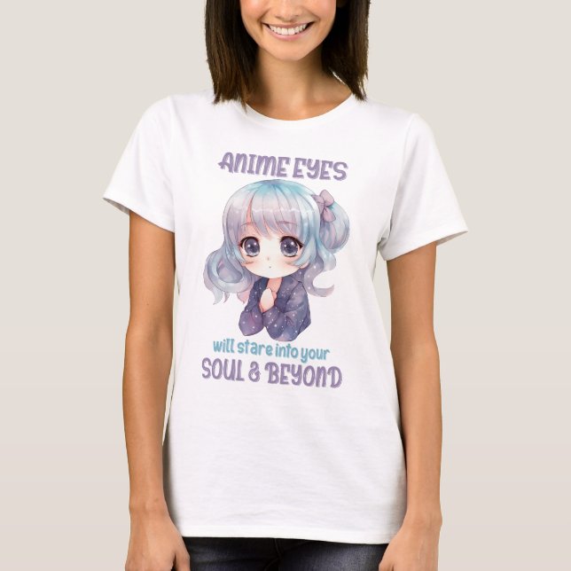 T-shirt mignon yeux Anime (Devant)