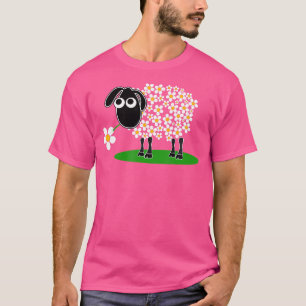 T-shirt Mignonette Avec Fleurs Ranch Moutons Fermier Mouto