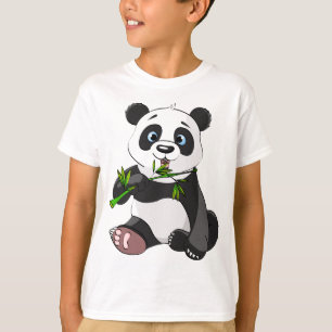 T-shirt mignonette, ours de panda, enfants, animé, heureux