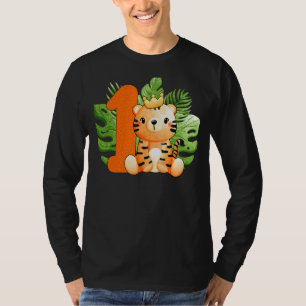 T-shirt Mignonne 1er Anniversaire Garçons Tigre 1 Ans Safa