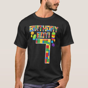 T-shirt Mignonne 7e anniversaire 7 ans Bâtiment Boys
