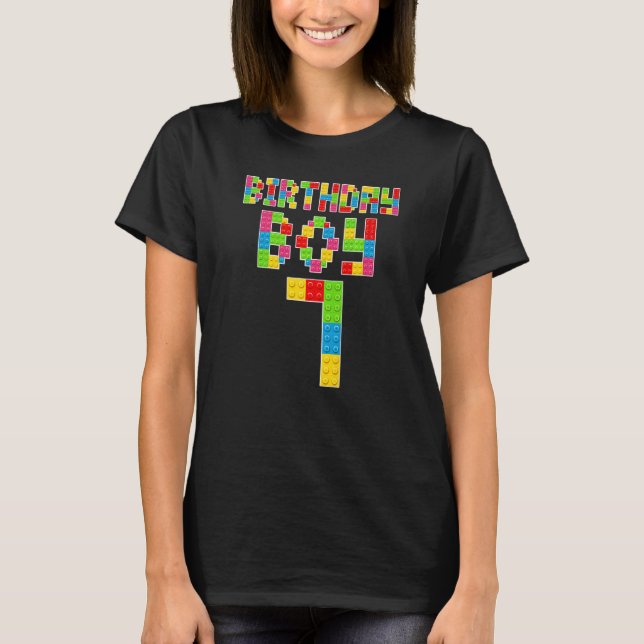 T-shirt Mignonne 7e anniversaire 7 ans Bâtiment Boys (Devant)