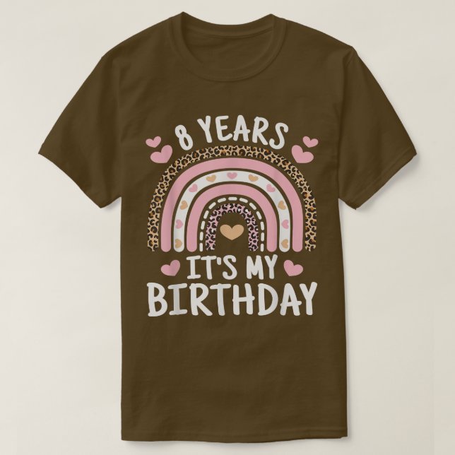 T-shirt Mignonne 8 Ans 8e Anniversaire Rainbow Funny Son M (Design devant)