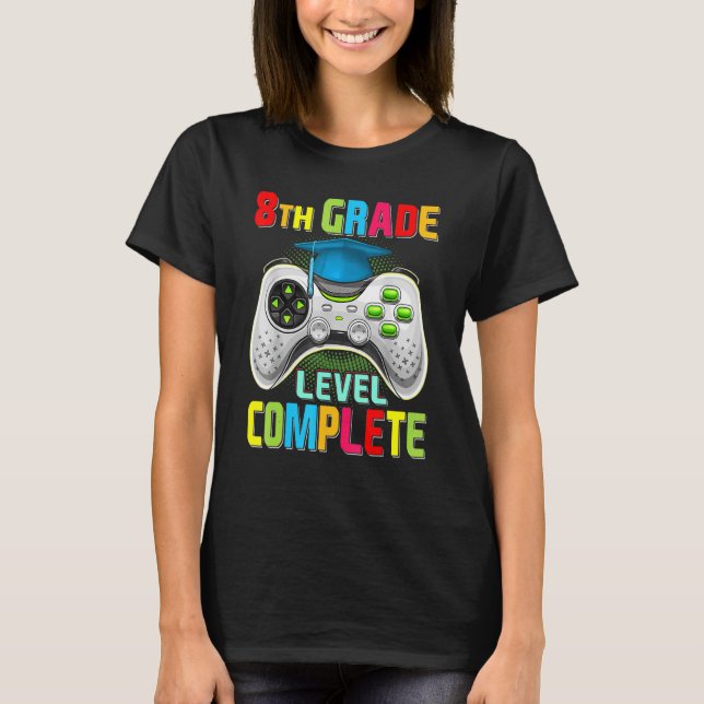 T-shirt Mignonne 8e année Niveau Complet Gamer Graduation  (Devant)