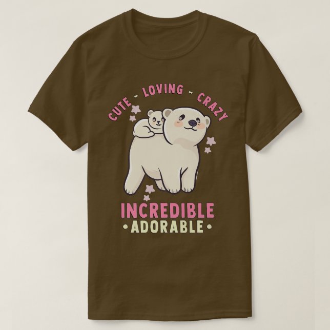 T-shirt Mignonne, Aimante, Fou, Incroyable Adorable - Kawa (Design devant)