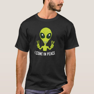 T-shirt Mignonne Alien Je Viens En Paix Espace Rave Edm Mu