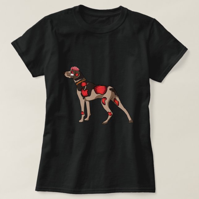 T-shirt Mignonne Allemand Pointeur à cheveux courts Chien  (Design devant)