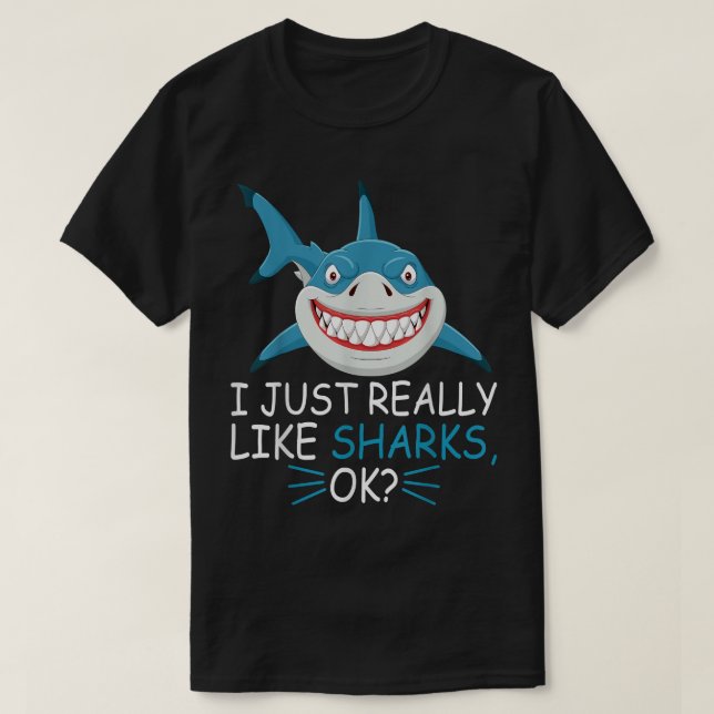 T-shirt Mignonne Amateur De Requins J'Aime Vraiment Les Re (Design devant)
