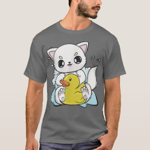 T-shirt Mignonne Anime Arctic Fo Avec Canard Jaune 515