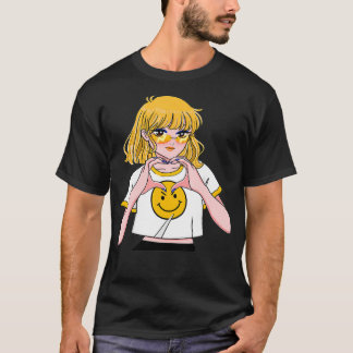 T-shirt Mignonne Anime Kawaii Coeur Je T'Aime